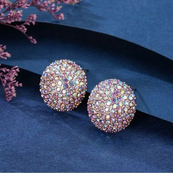 🩶 NEW Stunning Sparkling Swarovski crystal round stud earrings 🩶 - Picture 4 of 7